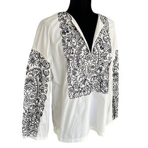 Tory Burch White Embroidered Top